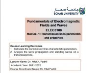 أساسيات المجالات الكهرومغناطيسية والأمواج