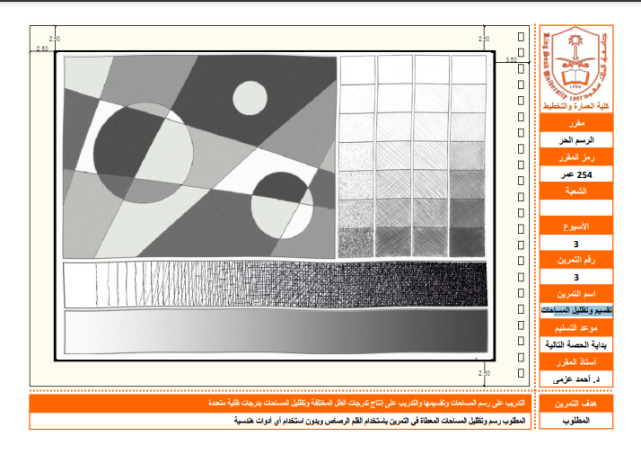 HomeWork | تقسيم وتظليل المساحات | موقع حلولي