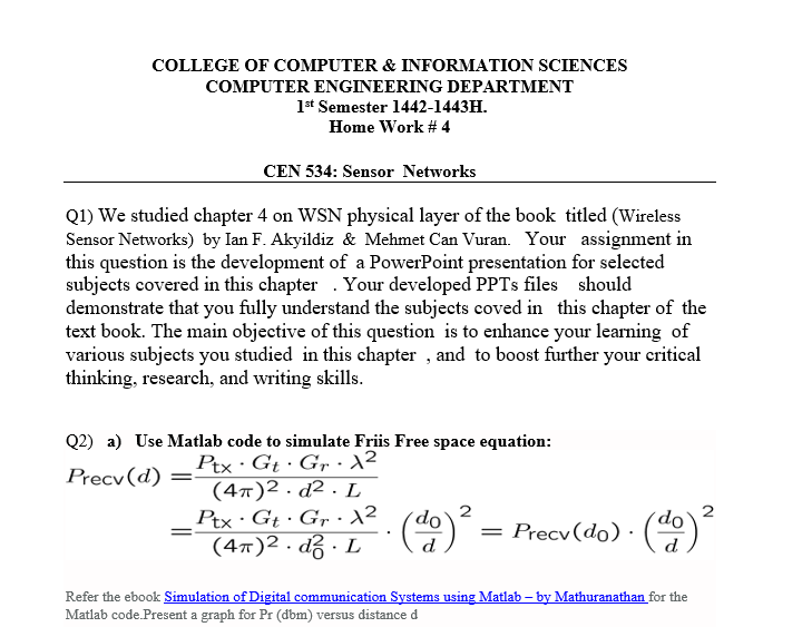 HomeWork | شبكات الاستشعار اللاسلكية 2 | موقع حلولي