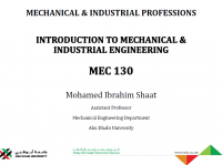 مقدمة في الهندسة الميكانيكية والصناعية