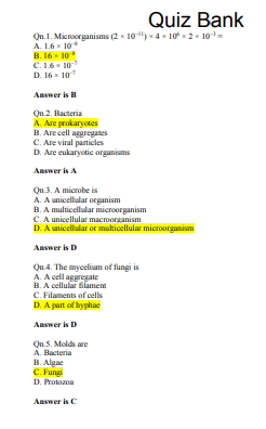 Exams | Exam Environmental Microbiology Number 12 Quiz Bank | موقع حلولي
