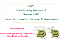 Geometric Tolerances and Dimensioning