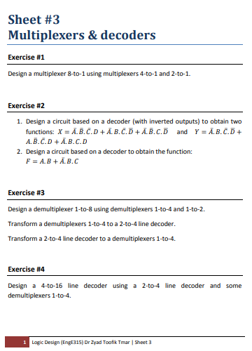 HomeWork | Homework Digital Design Number 3 | موقع حلولي
