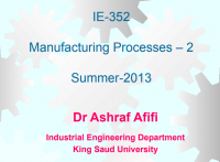 Introduction and Overview of Manufacturing