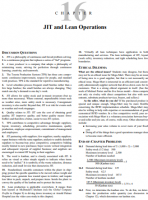 JIT and Lean Operations