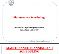 Maintenance Planning and Scheduling