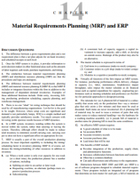 Material Requirements Planning (MRP) and ERP