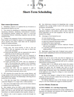 Short-Term Scheduling