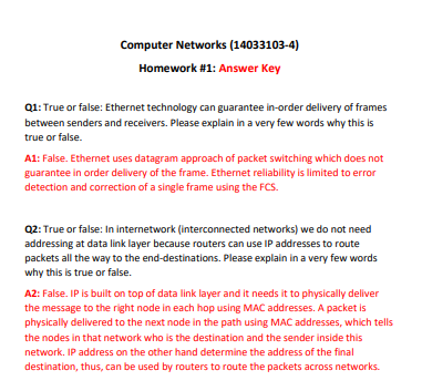HomeWork | Homework Computer Networks Number 1 | موقع حلولي