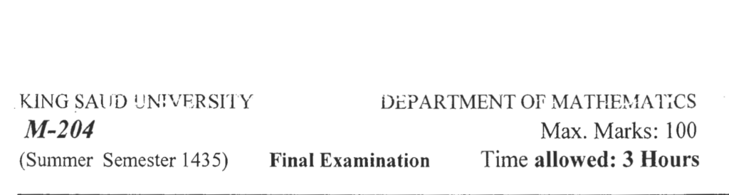 Exams | المعادلات التفاضلية الفصل الدراسي الثاني 1435هــ نهائي | موقع حلولي