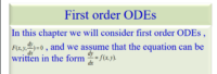 المعادلات التفاضلية من الدرجة الأولى