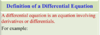 تعريف المعادلة التفاضلية