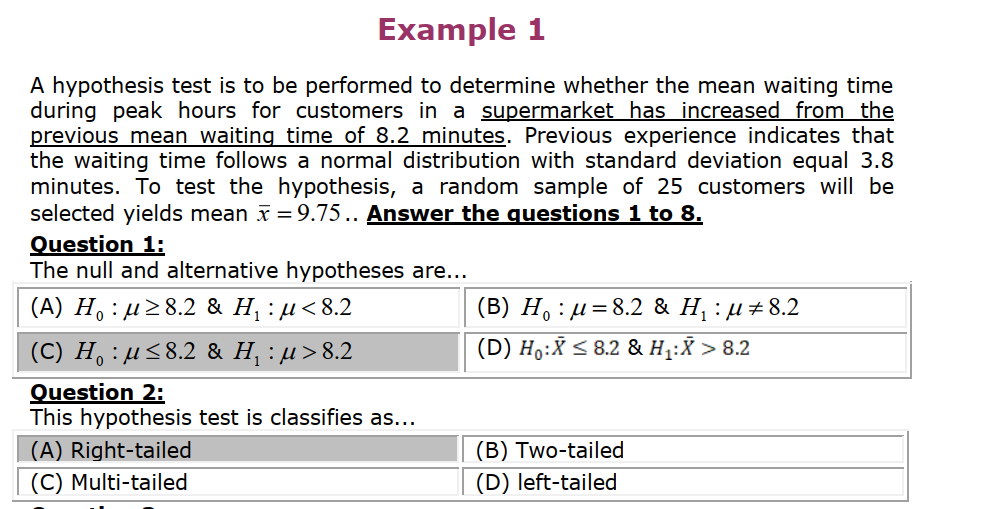 HomeWork | تمارين اختبار الفرضيات الأساسية | موقع حلولي