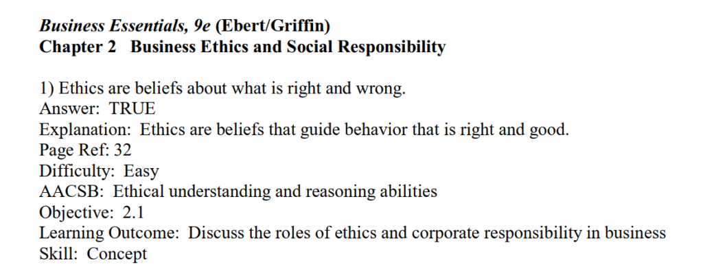 HomeWork | فهم أخلاقيات العمل والمسؤولية الاجتماعية 1 | موقع حلولي