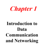 مقدمة في اتصالات البيانات والشبكات