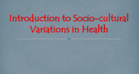 مقدمة في الاختلافات الاجتماعية والثقافية في الصحة