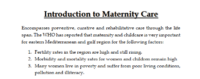 مقدمة في رعاية الأمومة